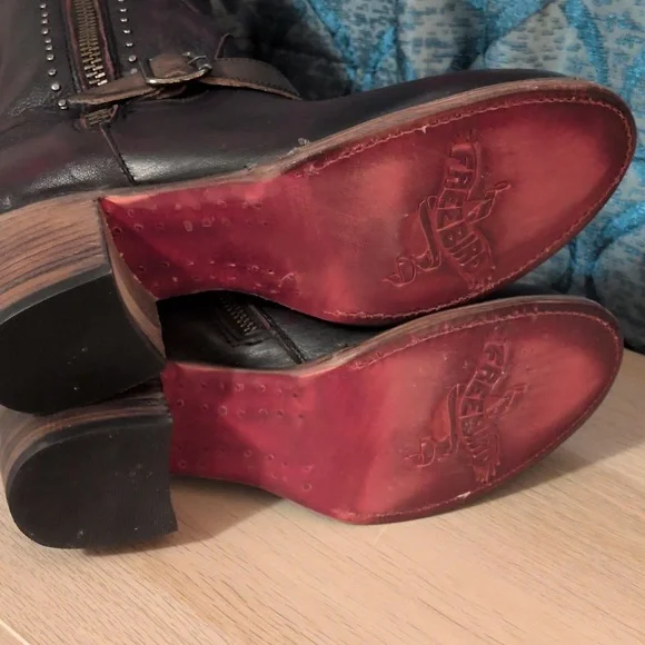 NEW Freebird Carson Leather Tall Boots Sz 11 Deep Wine & Brown - Picture 8 of 12